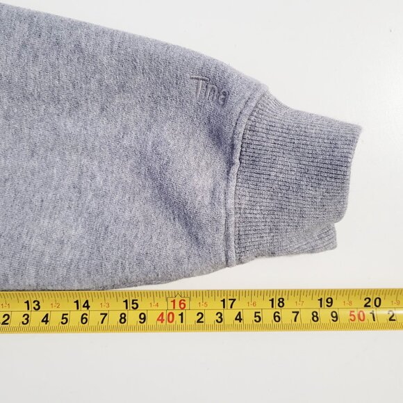 Aritzia TNA CozyAF Fleece Grey Cropped Zipper Hoodie Fleece Sweater - Size XS - Picture 6 of 8